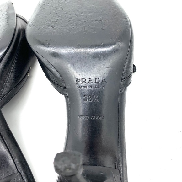 Prada Black Heeled Sandals with Studded Detail - Picture 8 of 9